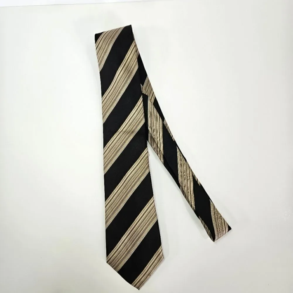Vintage Valentino Cravatte Pure Italian 100% Silk Designer Striped Necktie Tie